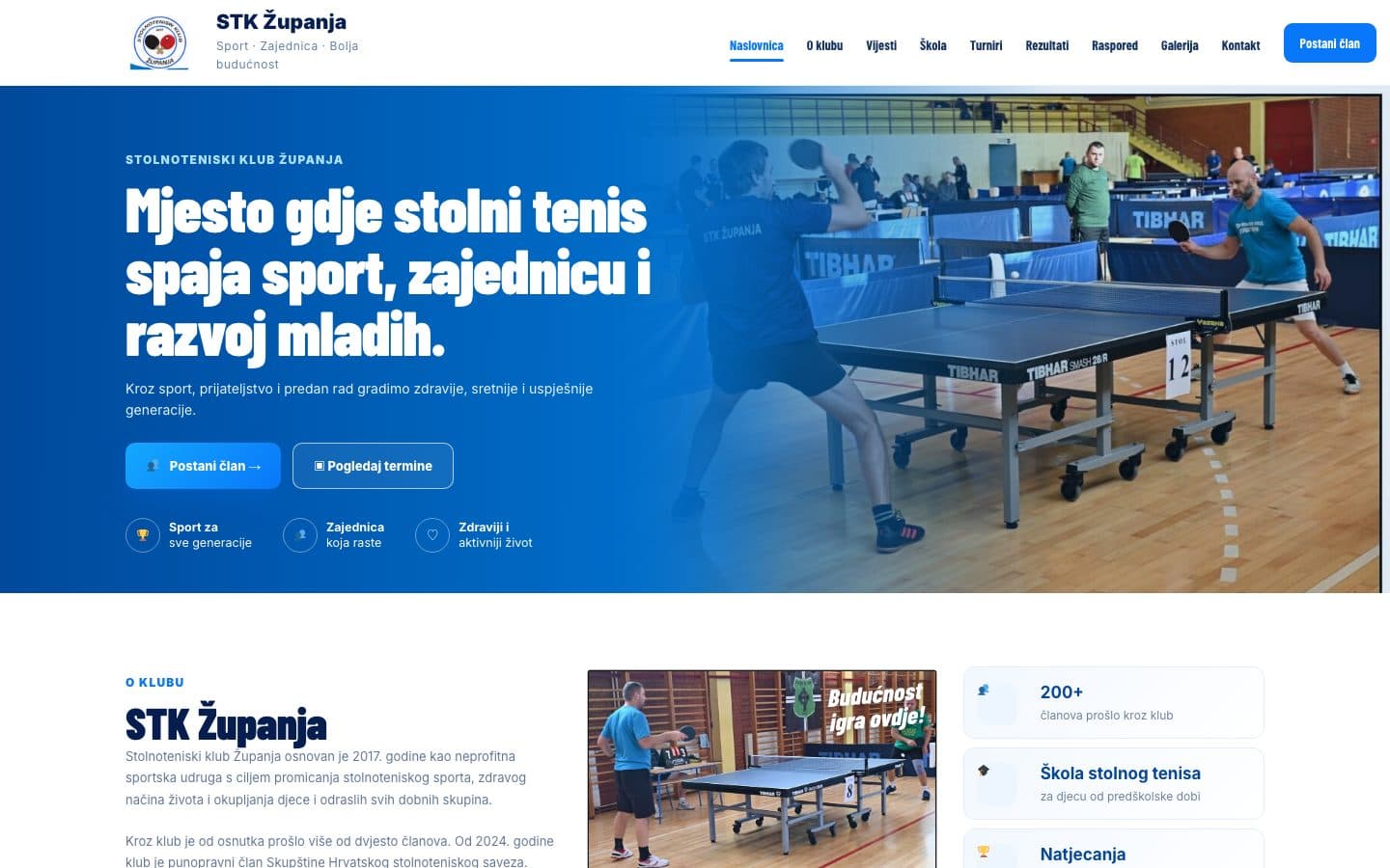 Naslovnica nove stranice STK Županja